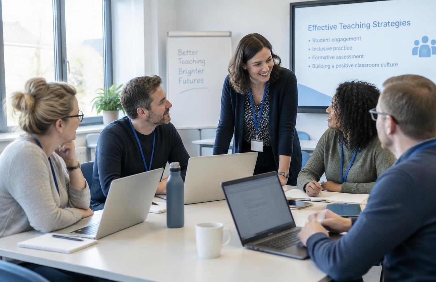 Gemeinsame Arbeit an Laptops in einem hellen Raum